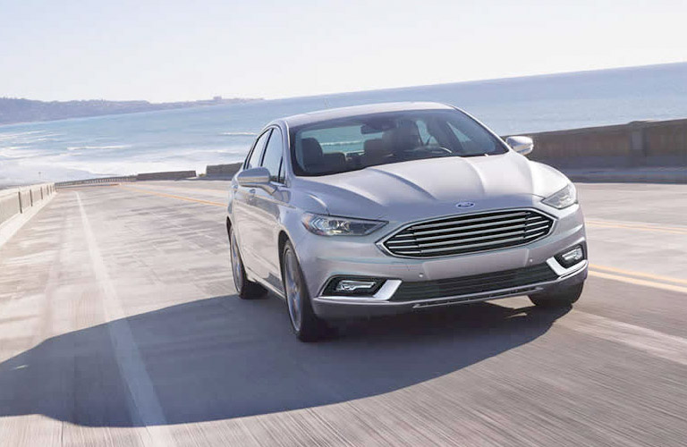 2017 Ford Fusion in white